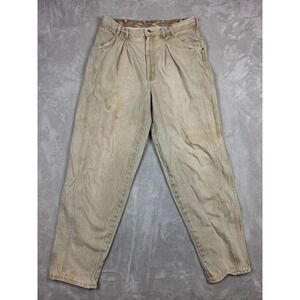 Vintage Cotler Blues Alley Pleated Jeans Mens 36x32 Fit 34x32 Tan USA Made Talon